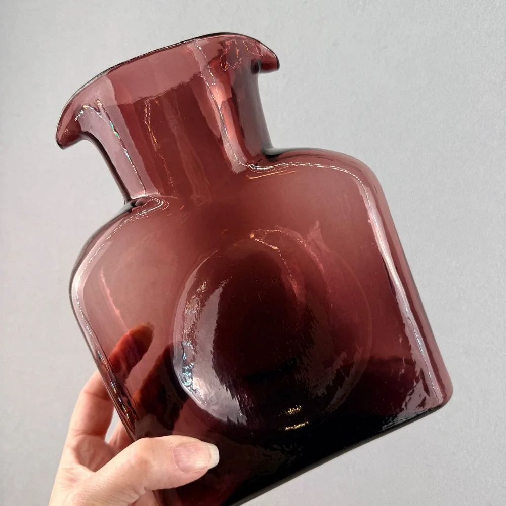 Blenko 384 Water Bottle Amethyst Glass Double Spout Water Pitcher - Picture 1 of 8